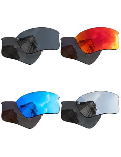 Image of 4 Pairs Polarized Replacement Lenses for Oakley Half Jacket XLJ Sunglasses, Anti-Scratch and Impact Resistant