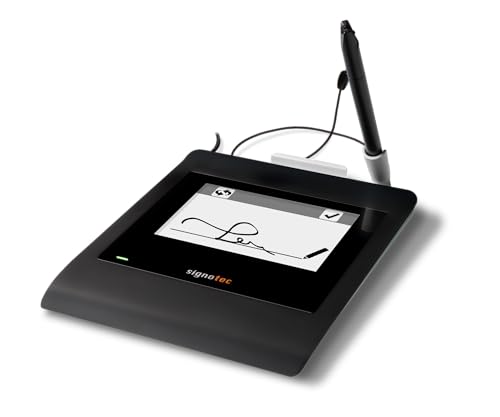 signotec Zeta - Unterschriftenpad mit 5 Monochrome-LCD mit Hintergrundbeleuchtung Hochauflösender Stiftsensor 2.048 Druckstufen 500 Hz Abtastrate RSA-Verschlüsselung USB-Anschluss