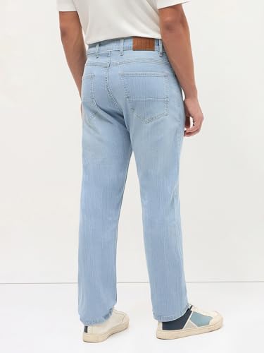 Image of Urbano Fashion Men's Straight Fit Washed Denim Jeans Stretchable