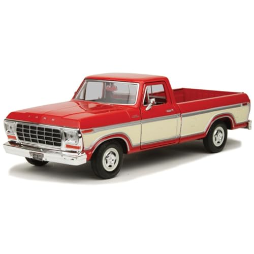 Modelo a escala 1:24 Camioneta F-150 1979 rojo y crema miniatura 1