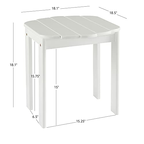 Table d'appoint Linon Adirondack en bois blanc de 47 x 46 cm - 4