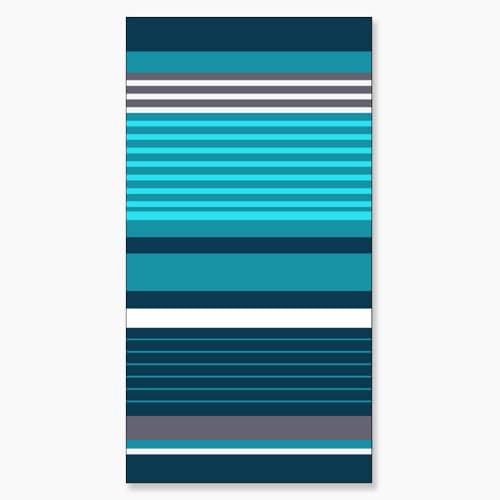 Alpes Blanc - Serviette de Plage Rayures Bleues et Grises 90x170 cm - 100% Coton égyptien, Design...