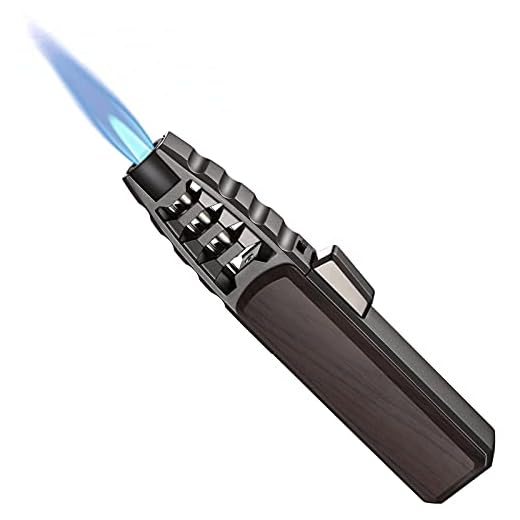 Butane Torch Lighter, Refillable Kitchen Cooking Torch Windproof Adjustable Flame Solar Beam Torch Blow Torch with Safety Lock for Baking Creme Brulee HGT-588(Butane Gas Not Included) (Brown)