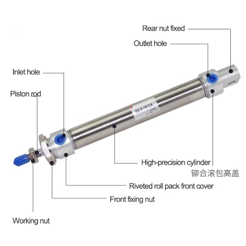 Mini vérin pneumatique acier inoxydable double effet tige simple MA32 - 4