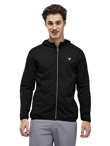 Image of TECHNOSPORT Men's Regular Fit Jacket with Zip Pockets, TS FLEXI Lightweight Windproof Quick Dry Full Sleeve Jacket for Gym Running and Travel