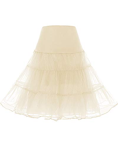 bridesmay 1950 Reifrock Petticoat Unterrock Underskirt Crinoline Rockabilly Kleid Champagne S