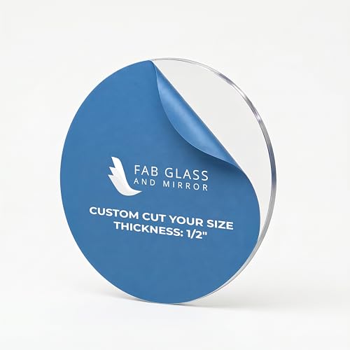 Image of Fab Glass and Mirror Clear Acrylic Round Sheet 1 /2 Inch Custom Cut