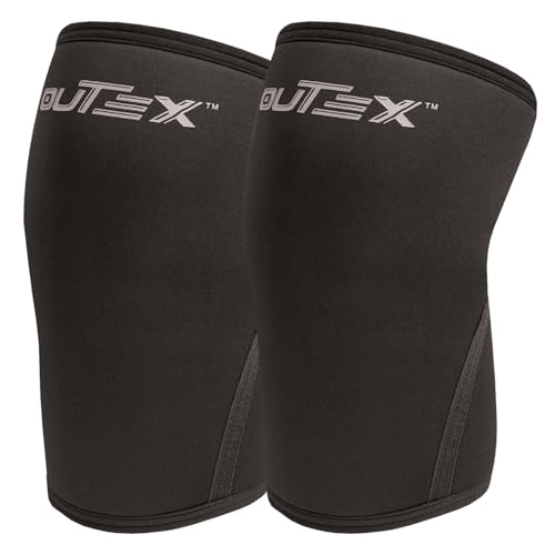 Outex Knee Sleeves for Weightlifting & Powerlifting (Pair) – 7mm Neoprene Compression Knee Braces for Squats, Cross Training, Gym, Basketball & Workouts – Support for Men & Women (Small)