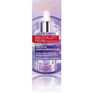 L'Oréal Paris Siero Viso Revitalift Filler, Azione Rimpolpante e Anti-Rughe, Altamente Concentrato con Acido Ialuronico al 1.5%, 30 ml