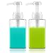 Distributeur Savon Plastique, Flacon Pompe Vide, Distributeur de Savon Liquide- Cuisine/Salle de Bain, 450 ML, Shampoing/Conditionneur/Douche/Vaisselle, Lot de 2 (Transparent)