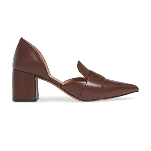 FOWT D'Orsay High Heels Pumps for Women Side Cut Out Loafers Lightweight Pointed Toe Two Toned Shoes Slip On Faux Leather Dress Comfy Casual Office Walking Pumps Size 4-16 US2