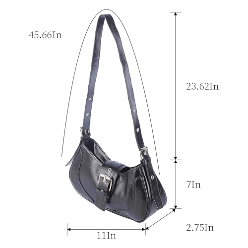 Image of Y2k Purse Shoulder Bags,Hobo Clutch Purses Bags,Phone Wallet Purse,Large Capacity Commuter Crossbody Bag for Women (Black)