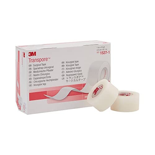 3M Transpore Cinta adhesiva (2,5 cm x 9,1 m, caja de 12)