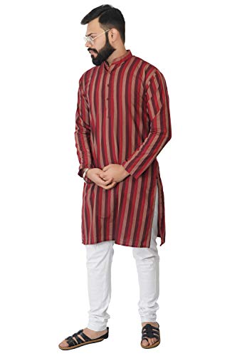 Image of Men's Cotton Long Kurta (Broad Lining)