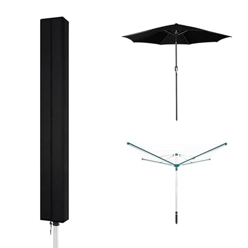 JKITNHJOT Wäschespinne Schutzhülle 160x15x15cm – wasserdichte Abdeckung aus 210D Oxford, UV-beständig & Winterfest, mit Reißverschluss & Kordelzug, Passend für Leifheit & Andere Modelle