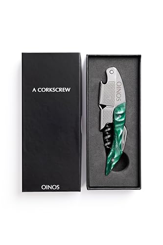 A Corkscrew. Professional 'Waiters Friend' Wine Opener, Stainless Steel Corkscrew. (Green) - Image 3