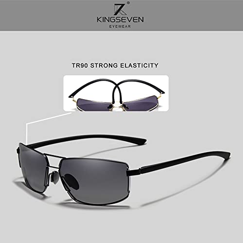 KINGSEVEN Fashion Stylish Polarized Sunglasses for Men,Ultra-light Memory Temples 71284