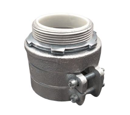 COREX 2" Flex Straight Connector, Squeeze Type, Malleable Iron, Insulated Throat-image-37
