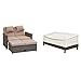 greemotion Rattan-Lounge Bahia Twin, Sofa & Bett aus Polyrattan, 2er Garten-Sofa mit Stahl-Gestell, Daybed zweigeteilt, grau-Bicolor & Amazon Basics Abdeckung für tiefes 2-Sitzer-Loungesofa
