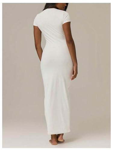 Floerns Women's Short Sleeve T Shirts Dress Crew Neck Basic Bodycon Long Dresses3