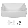 30 Farmhouse Sink White - Sarlai 30 Inch Kitchen Sink Arch Edge Curved Apron Front Ceramic Porcelain Fireclay Single Bowl Farmer Sink