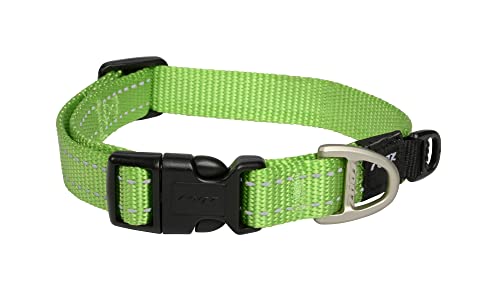 Image of ROGZ Reflective Dog Collar for Medium Dogs, Adjustable from 12-17 inches, Green