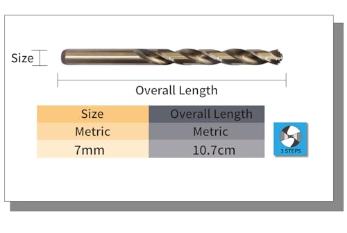 STROTON Hss M42 8% Cobalt Bohrer für Edelstahl und Hard Metall (7,0mm x 3Stk)