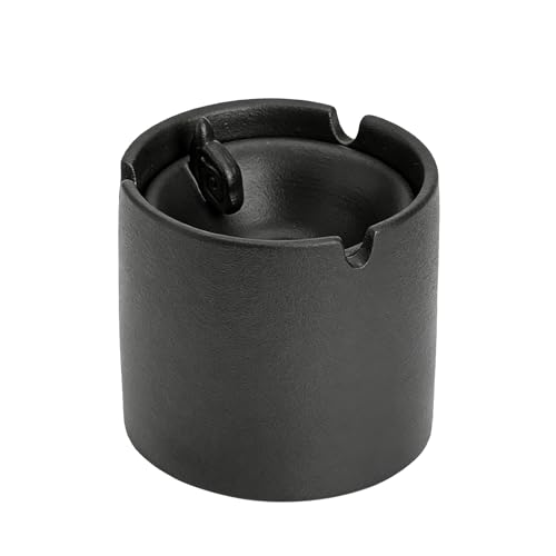 Posacenere In Ceramica Con Coperchio, Adatto Per Interni Ed Esterni,