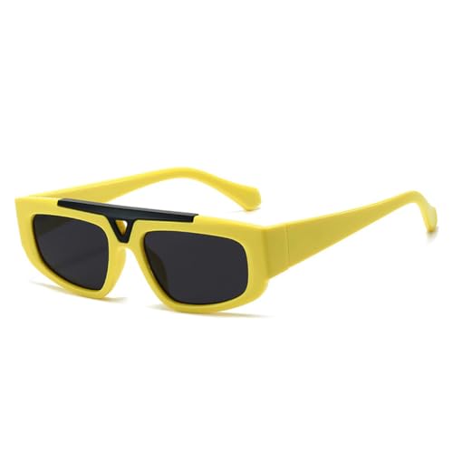 Lunettes de soleil oeil de chat avec verres dégradés jaune gris et monture mixte