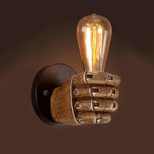 Image of Aomesinc Vintage Wall Sconce Industrial Hand Shaped Wall Light Fixture Edison Lamp Fixture Indoor for Bedroom Kitchen Restaurant Farmhouse(Right)