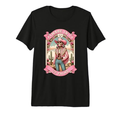 Cactus Girl Made 29 Palms Skeleton Cowgirl Desert Boho Style Premium Tri-Blend T-Shirt