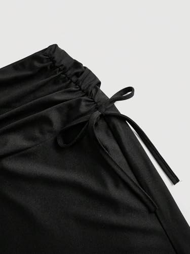 Plain High Waist Drawstring Pleated Long Skirt 2025 Fashion Skirts for Women3