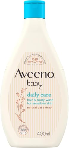 Aveeno Baby Daily Care Hair and Body Wash (1 x 400 ml) Tear-Free Baby Wash with Gentle Fragrance and Colloidal Oatmeal Gently Cleanses and Leaves Skin Feeling Moisturised for Sensitive Skin
