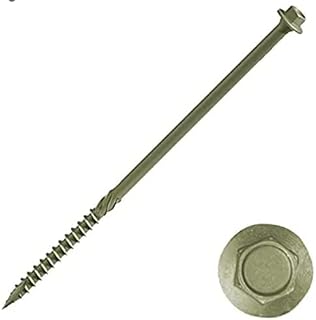 10x Timco Screws Index Hex Head Timber Landscape for sleepers wood Green Pack 6.7 x 250 mm of 10