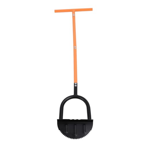 JAOCDOEN Manual Grass Edger Manual Lawn Edger Half Moon Saw Tooth Carbon Steel Long Handle Handled Step Edger