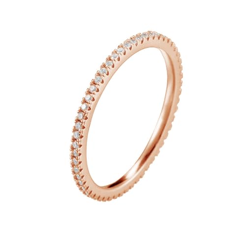 Bague Femme Or Rose véritable et éclats de moissanites précieuses