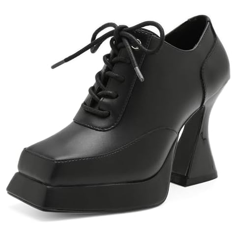 AORMATOU Patent Leather Chunky Heels Cover