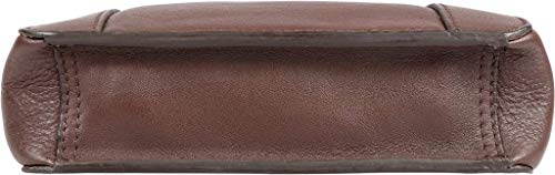 Hidesign Aiden Genuine Leather Mini Zip Top Crossbody Unisex Messenger Bag (Brown)4