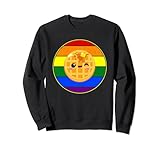 ¡Este lindo diseño gráfico de waffle kawaii viene con un círculo retro de arco iris al atardecer para mostrar el apoyo de los amigos LGBTQ y la familia bisexual del orgullo gay para su desfile del orgullo local!