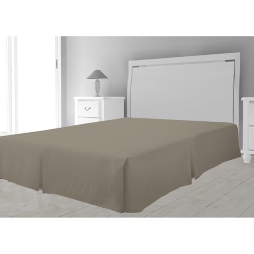 Intemporel Cache sommier Microfibre, Polyester, Taupe, 180x200 cm