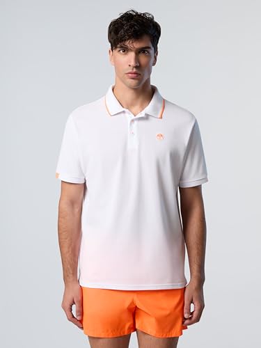 Polo North Sails piqué de coton boutons classiques liserés fluo - 6