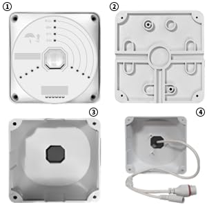 Miniatura 4 de OOSSXX Caja de conexiones eléctrica de plástico ABS para cámara de seguridad, cable oculto, soporte de montaje en techo de pared, cajas base