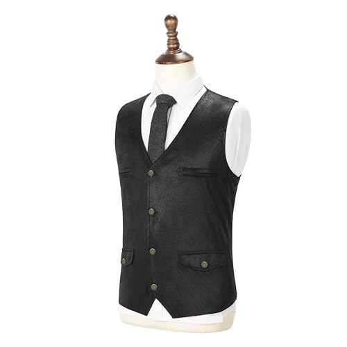 Men's Suede Leather Suit Vest Casual Western Cowboy Waistcoat Vests Vintage Slim Fit Jacket,XS-4XL2