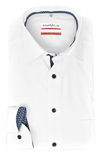 Marvelis Modern Fit Hemd Langarm New Kent Kragen weiß Größe 41