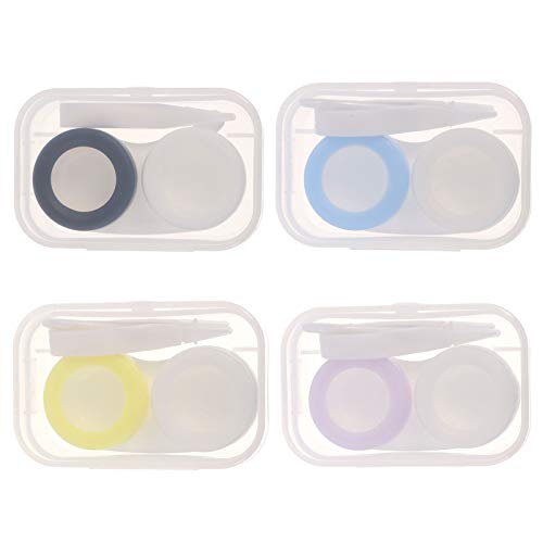 EXCEART Kit de Viagem de Estojo de Lentes de Contato 4 Unidades Porta-Recipientes de Lentes de Conta