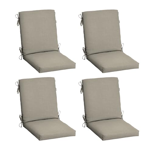 Arden Outdoor Dining Chair Cushion, earthFIBER, 4-Pack, 20x44, Taupe
