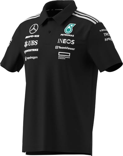 adidas Mercedes-AMG Petronas F1 2025 Men's Team Polo Shirt (Black, XL)4