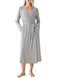 Latuza Women's Viscose Robes Long Sleeves Bathrobe M Light Gray