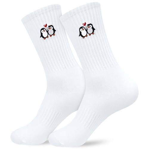 Smlper Animal Socks Tiersocken Lustige Socken mit Tieren Ich Liebe Dich Geschenke für Männer und Frauen Valentinstagsgeschenk Jahrestag Geschenk für Ihn Sie Socken mit Motiv Otter Pinguin Faultier