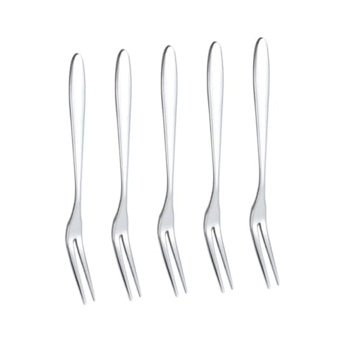 LIGIGWASH 5 pezzi Forchette da Frutta Acciaio Inossidabile per Design Semplice e Riutilizzabile per Dessert e Snack per e